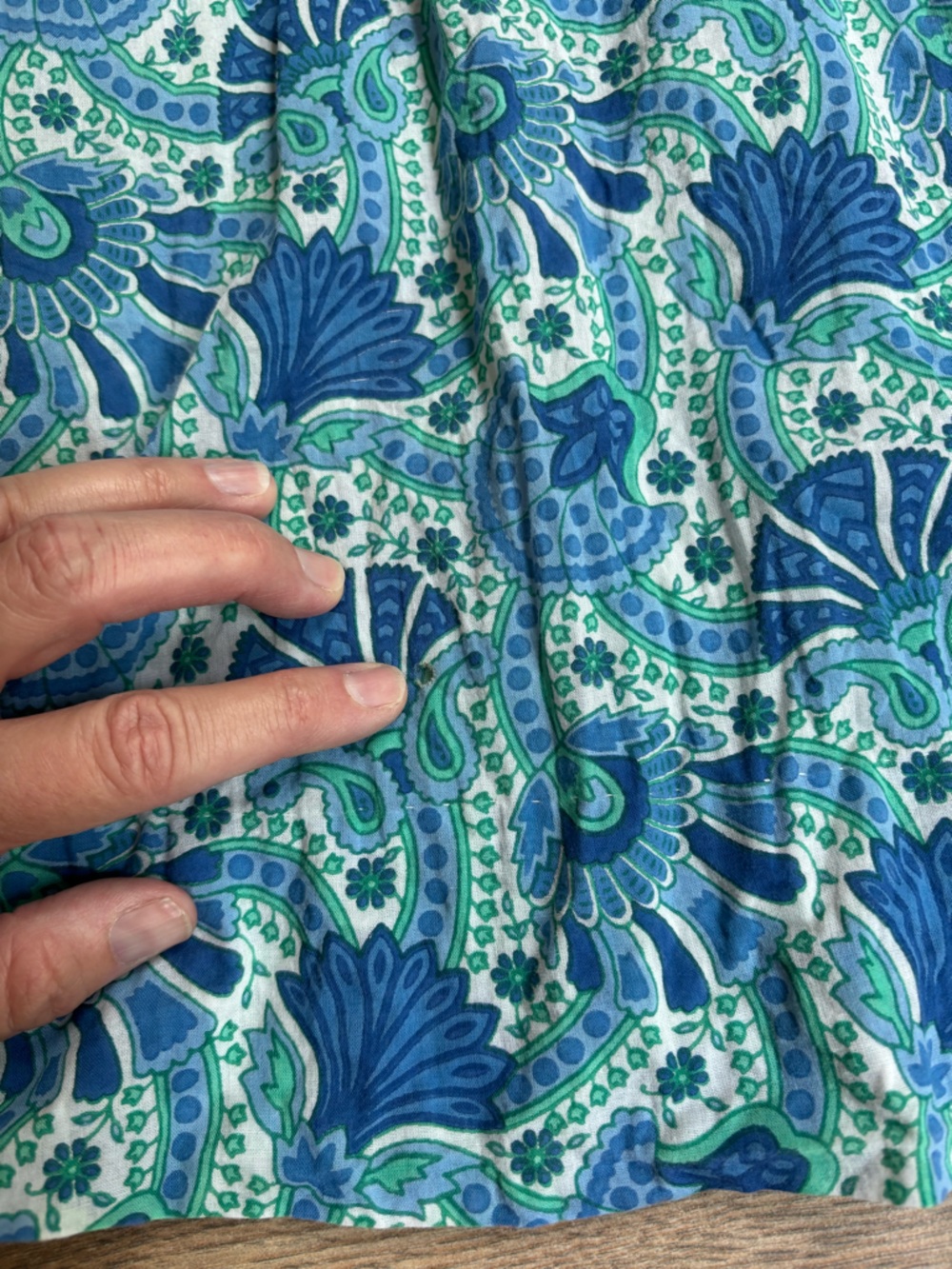 Gretchen Scott Blue Paisley Resort Dress XS | Boho Tunic Mini Coverup - Picture 14 of 15